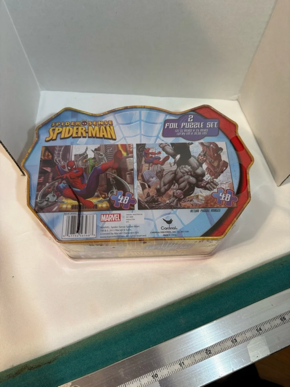Marvel Spiderman -‎ 2 Foil Puzzle Set. 48 PCS Each with tin (2013) New/Sealed